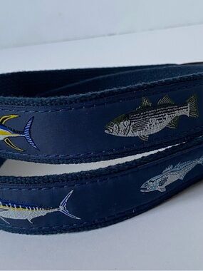 Preston Belt size 40 New NWT Leather Brass Buckle Preppy Fishing Ocean Nautical